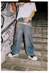 9090 OG Logo Painted Denim Pants 