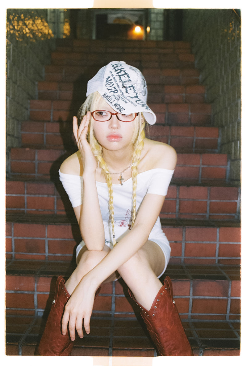 Cross Logo Off Shoulder Tee 