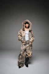 King Logo Slub Denim Far Zip Hoodie 