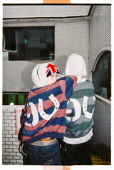 90 호스슈 로고 보더 집 후디 