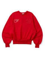 henley neck point logo sweat