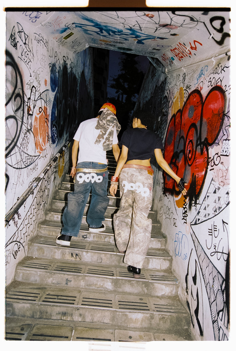 9090 OG Logo Painted Denim Pants – YZ