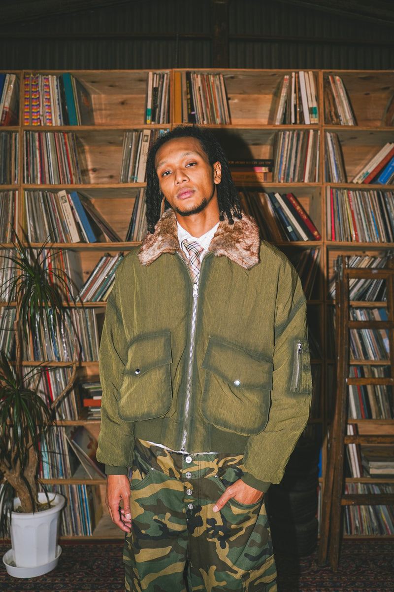 reversible fur flight jacket