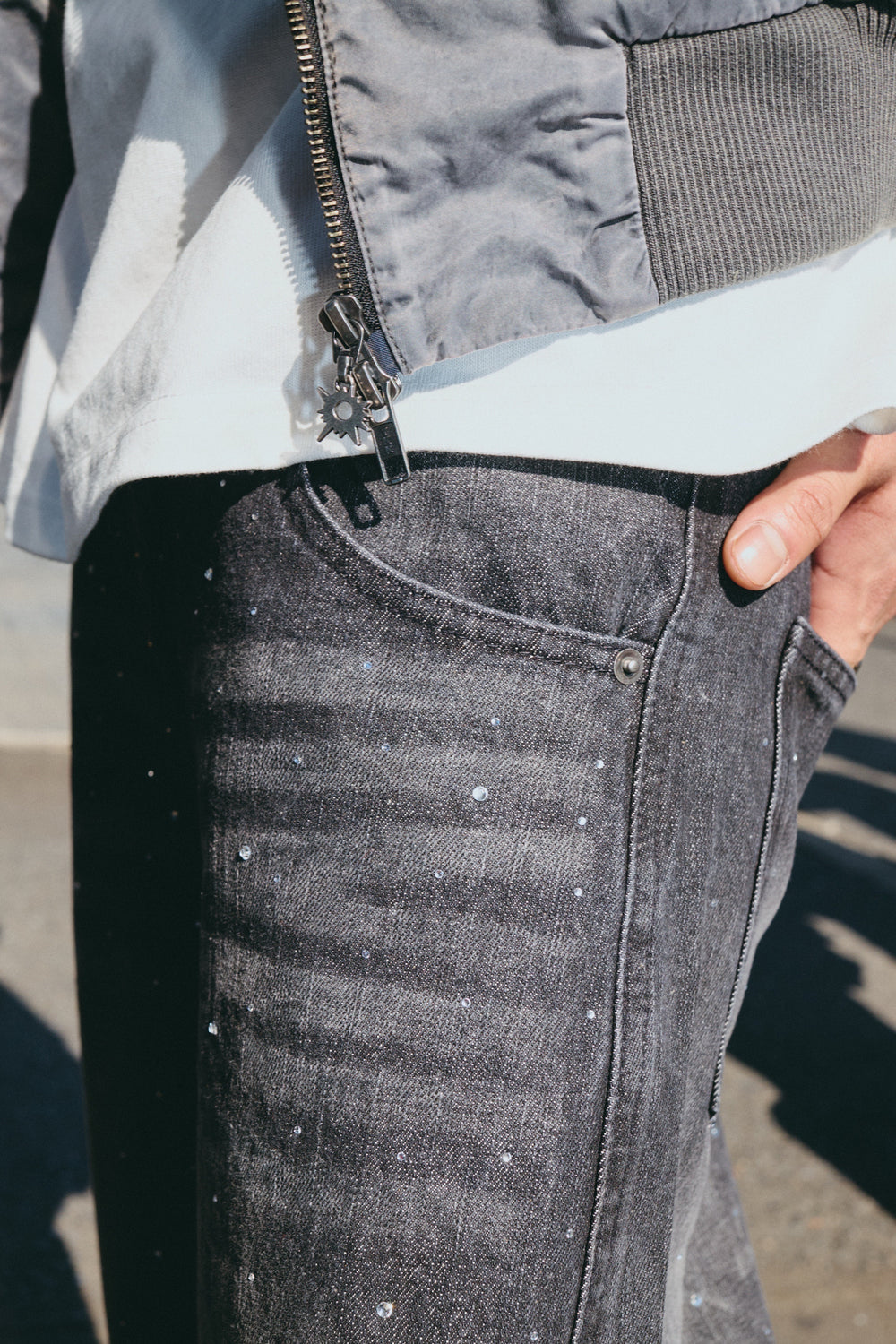Rhinestone Gila Gila Denim Pants – YZ