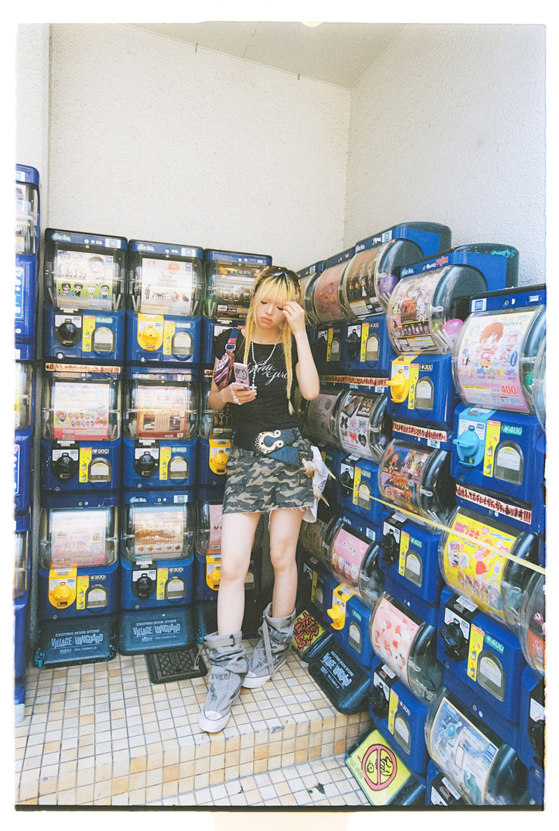 Cross Logo Off-shoulder Sheer Tee