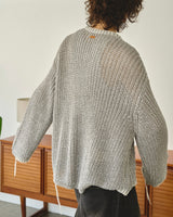 sparkle stitching v neck sweater