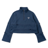 Draw Cord Half Zip Sweat