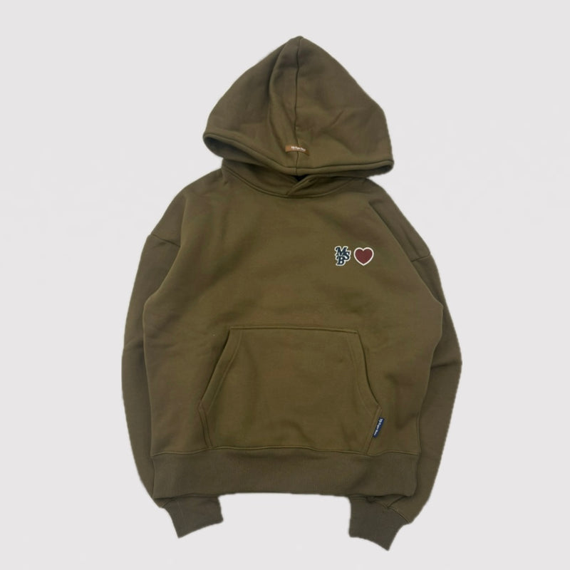 heart patch logo hoodie