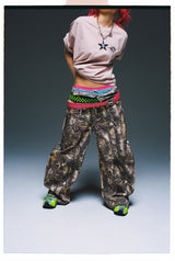 King Logo Slub Denim Buggy Pants