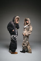 King Logo Slub Denim Buggy Pants 