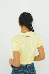 MSB patch logo cable knit top