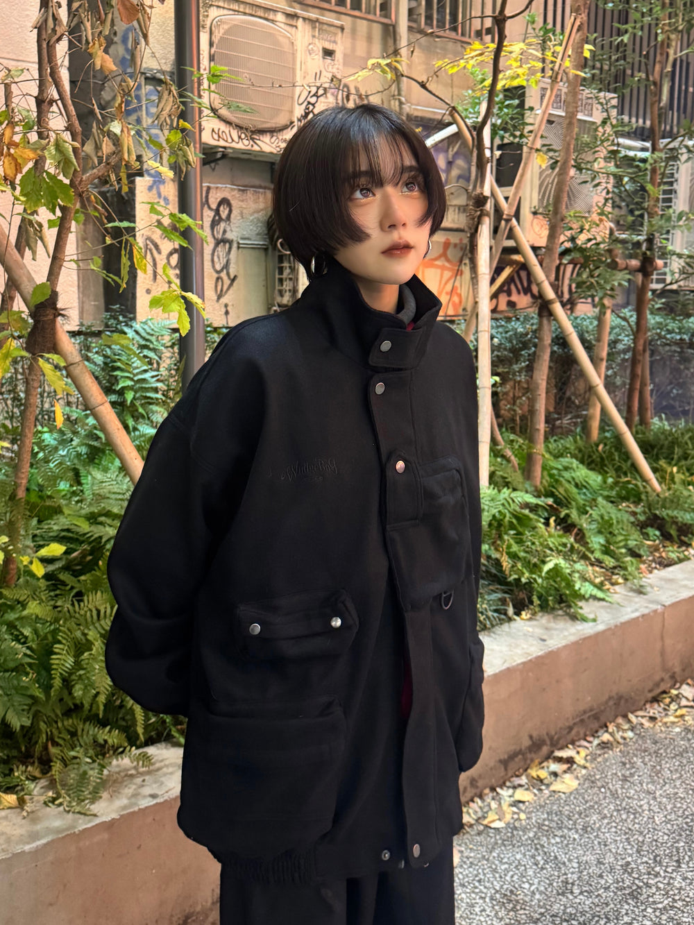 ジャケット・アウター high neck wool military jacket Maiyifu-GJ Men Stand Collar Wool Blend Pea Coat Stand Collar