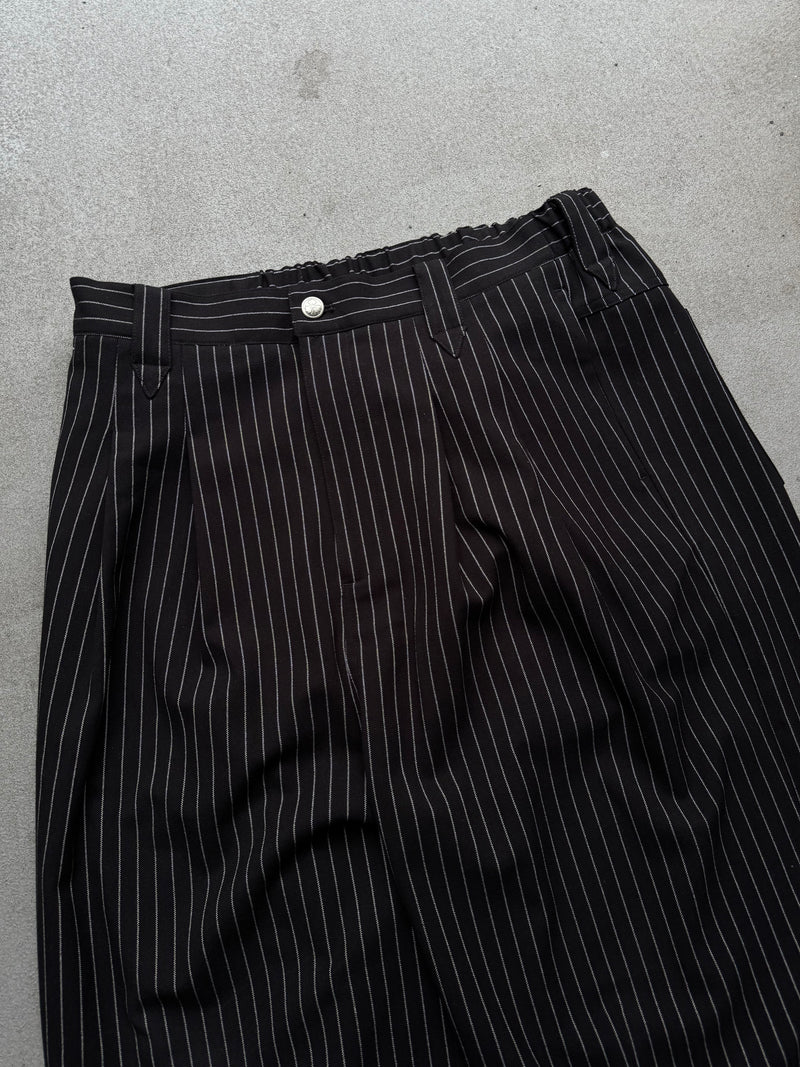 Wide-Pleated Striped Shorts – YZ