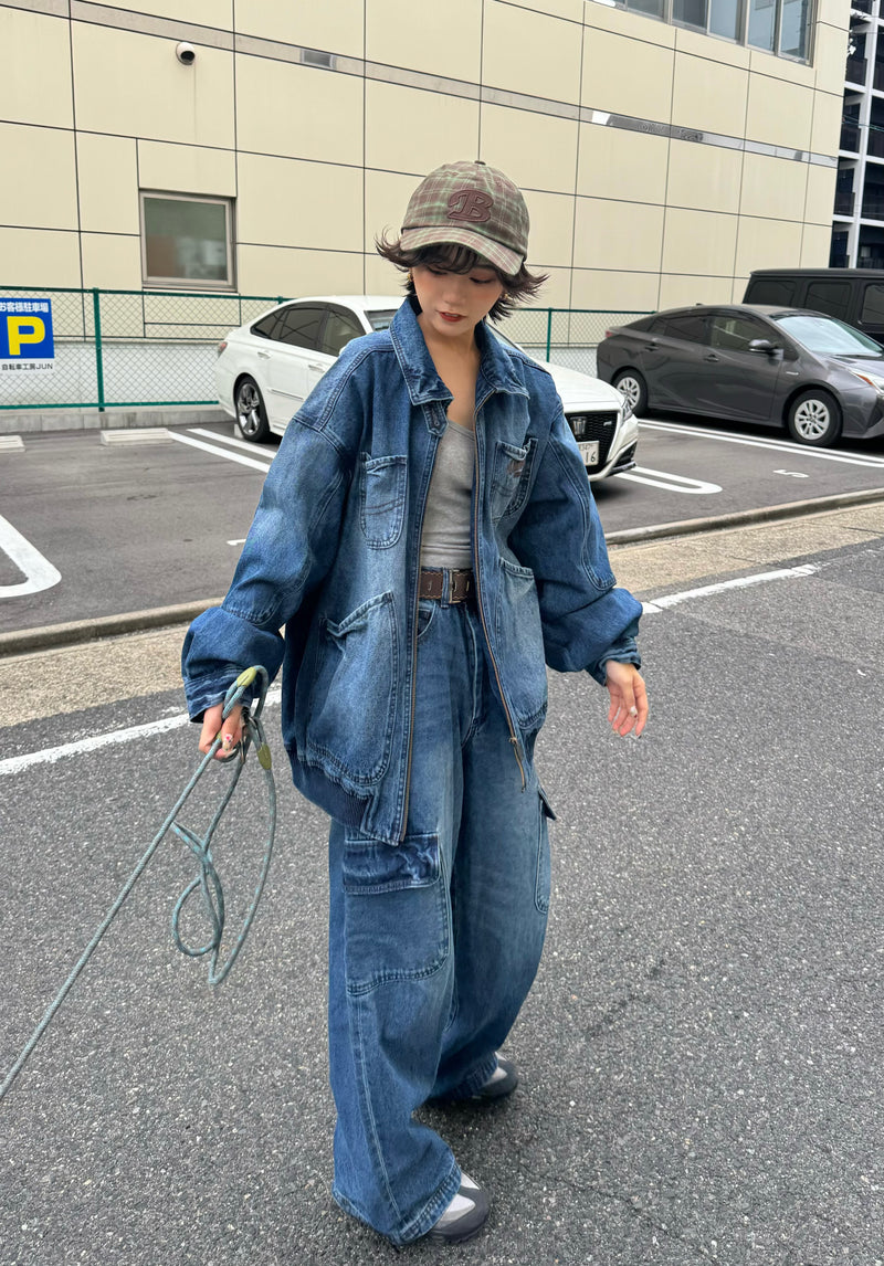 Denim Cargo Pants