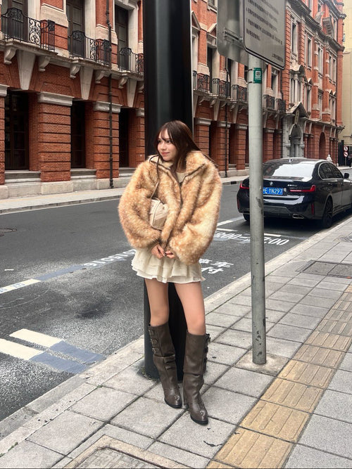 bambi fur zip jacket