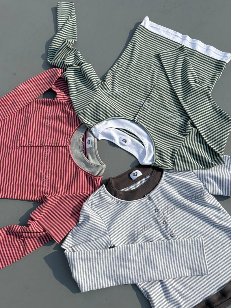 Layered border long tee