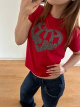 HEART LOGO APPLIQUÉ CROPPED TEE 