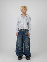 Typewriter Baggy Denim Pants