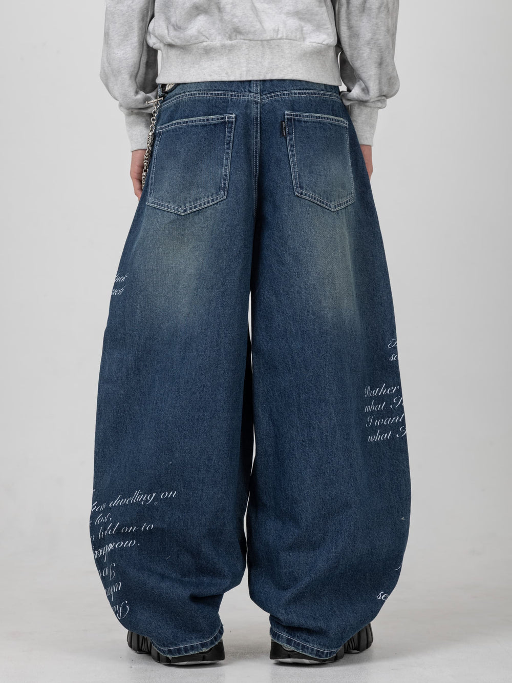 Typewriter Baggy Denim Pants – YZ
