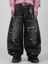 Typewriter Baggy Denim Pants