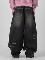 Typewriter Baggy Denim Pants