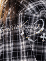 Rhinestone Checked Shirt 