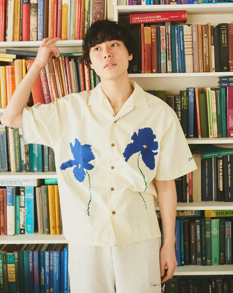 Camphor wood】flower embroidery shirts - シャツ