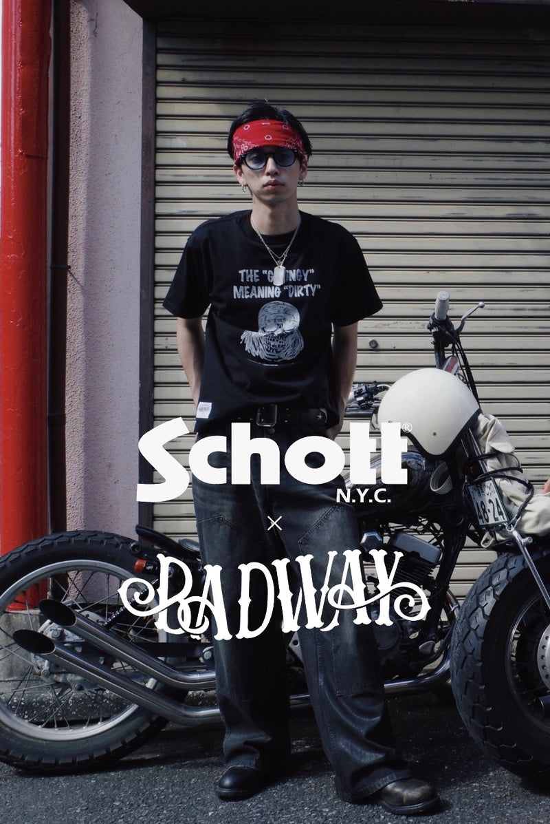 Schott×BADWAY skull graphic TEE