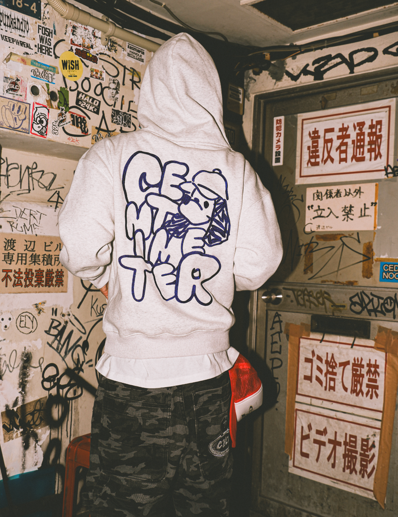 Doodle logo halfzip hoodie