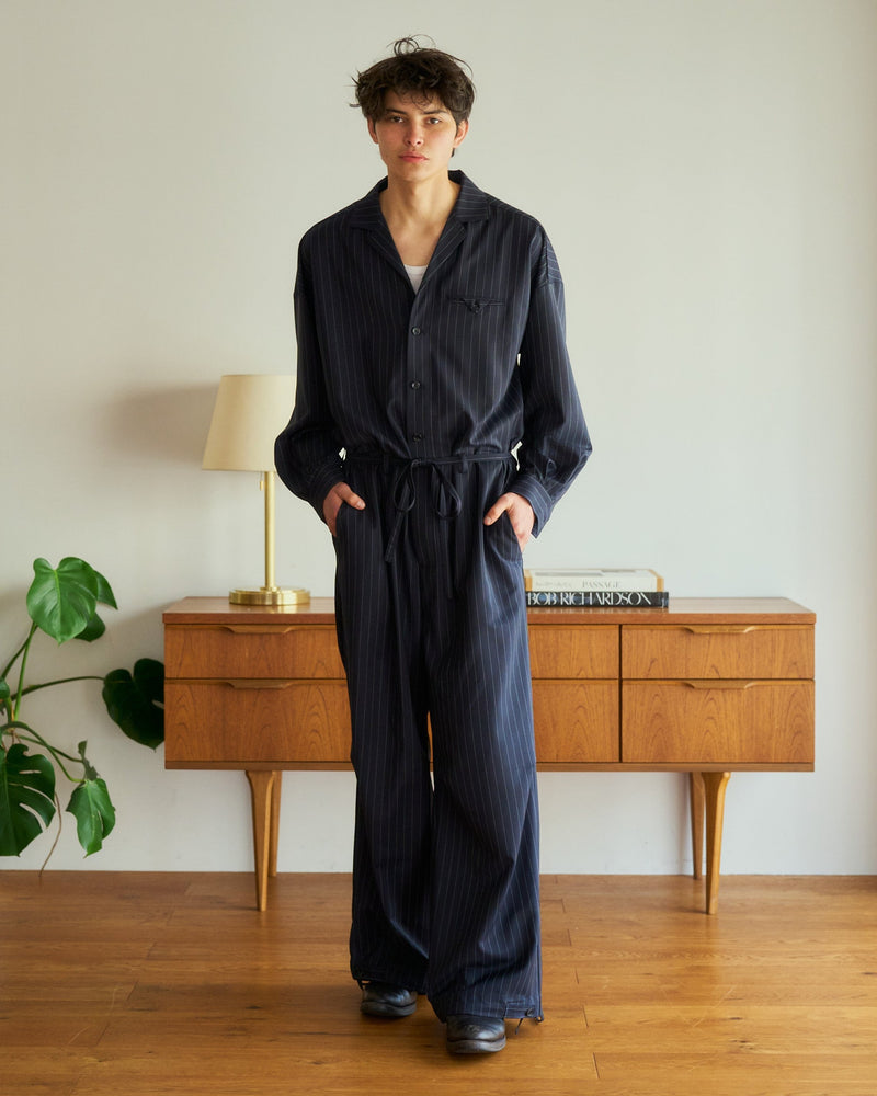 open collar belted assort l/s jump suit