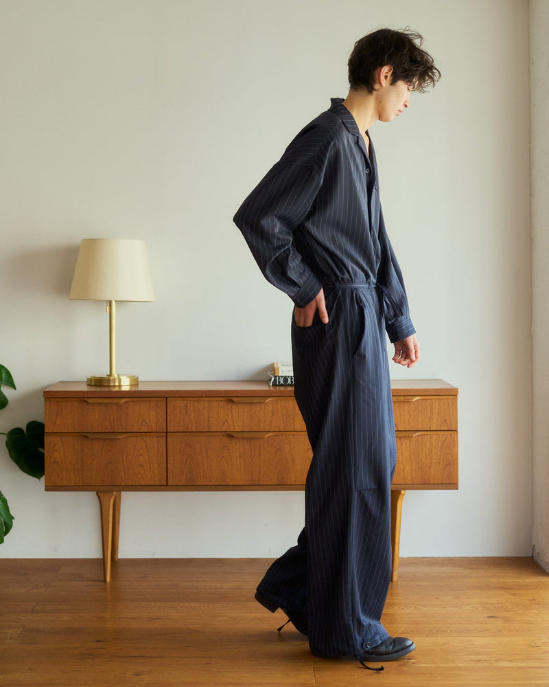 open collar belted assort l/s jump suit