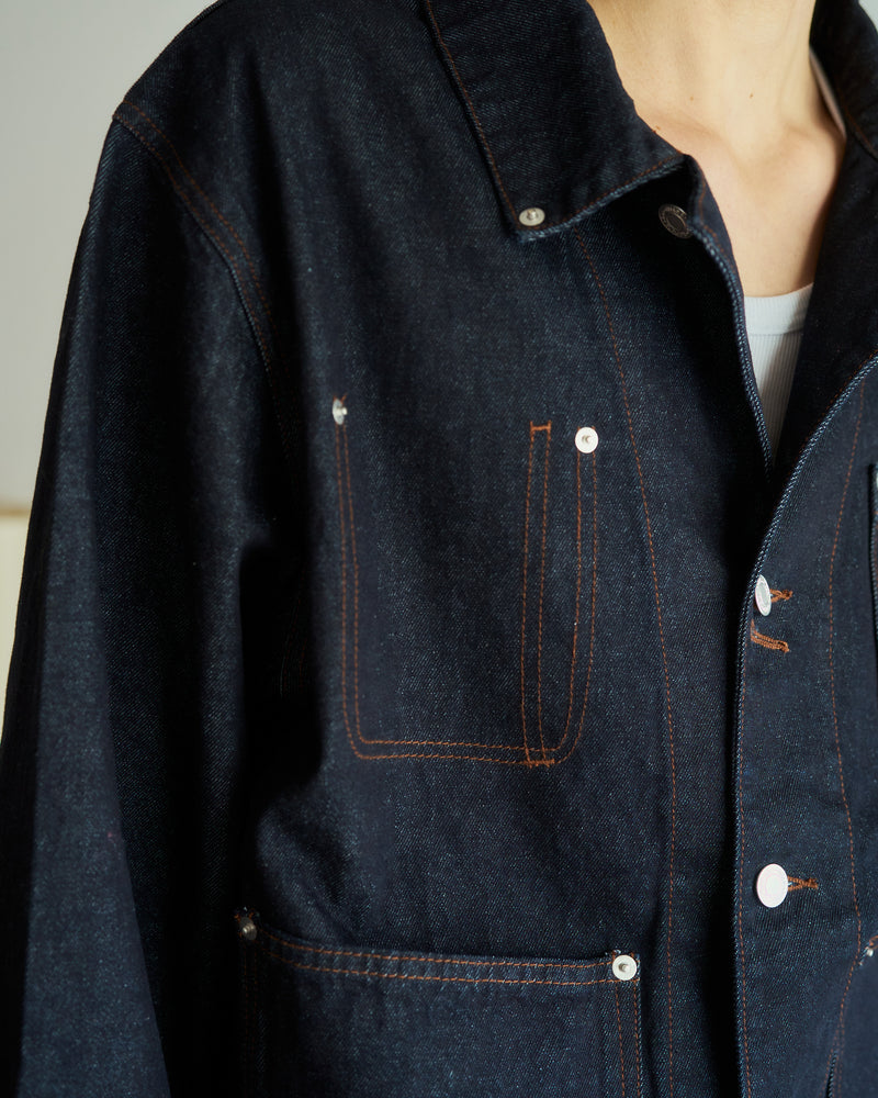 3pockets wide coverall denim jacket