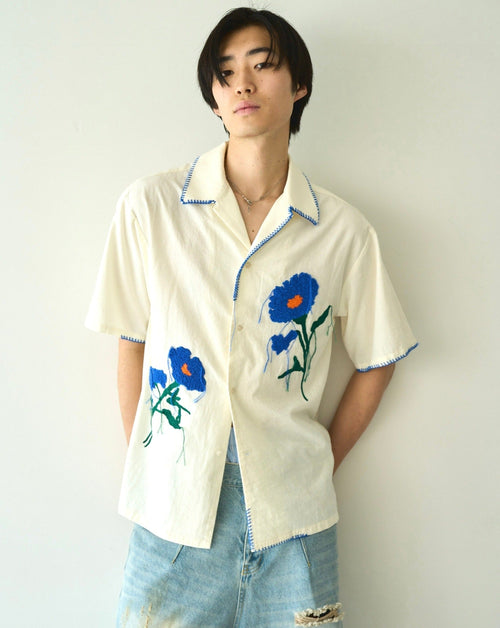 flower embroidery SAGARA h/s shirt