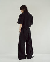 cut off open collar belted h/s jump suit