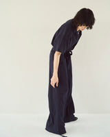 cut off open collar belted h/s jump suit