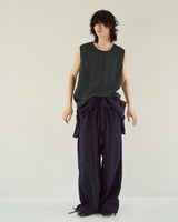 Cut Off Open Collar Belted H/S Jump Suit