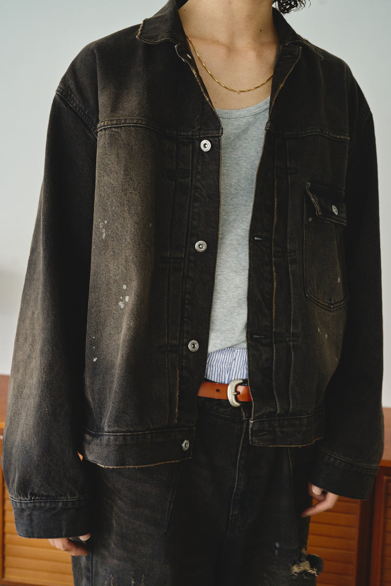 TYPE-1 wide broken denim trucker jacket