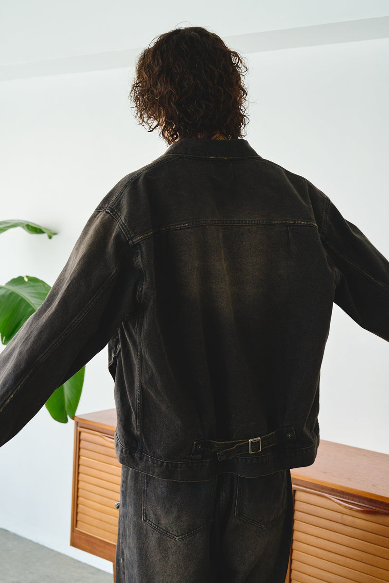 Type-1 Wide Broken Denim Trucker Jacket