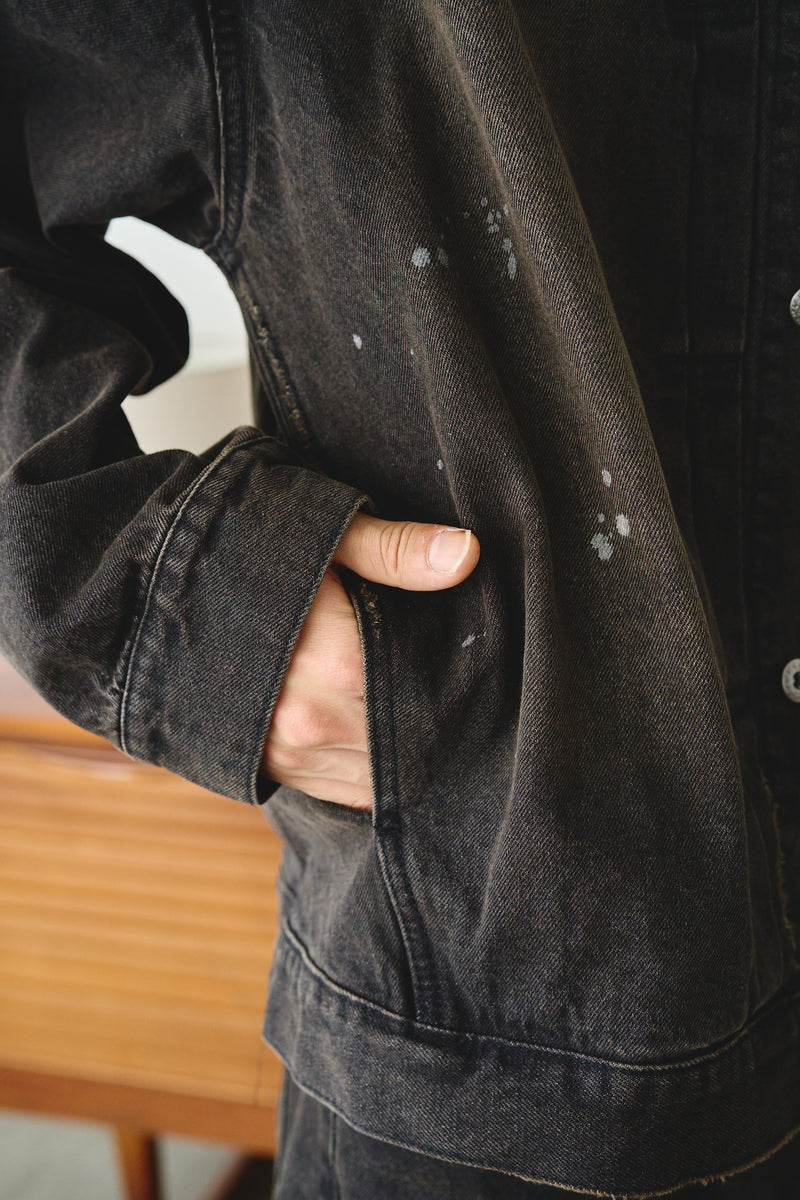 TYPE-1 wide broken denim trucker jacket