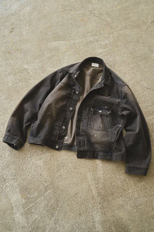 TYPE-1 wide broken denim trucker jacket