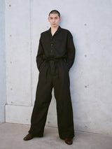 open collar belted assort l/s jump suit