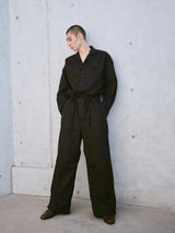 open collar belted assort l/s jump suit