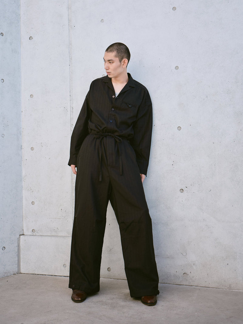 open collar belted assort l/s jump suit