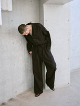 open collar belted assort l/s jump suit