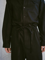 open collar belted assort l/s jump suit