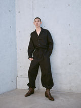 open collar belted assort l/s jump suit