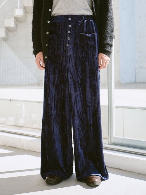 Velvet Wide Baggy Sailor Trousers