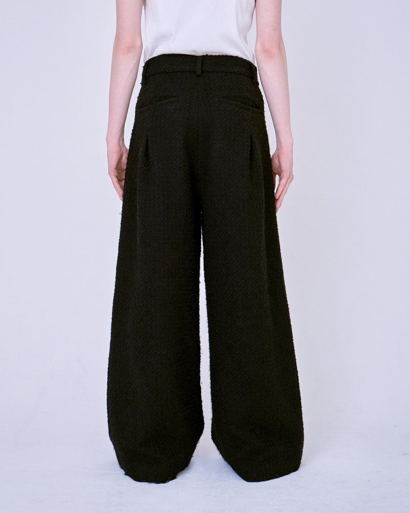 1tuck super baggy tweed slacks