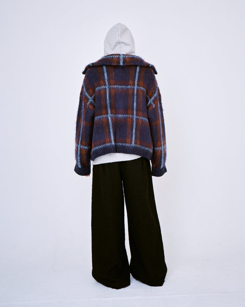 1tuck super baggy tweed slacks