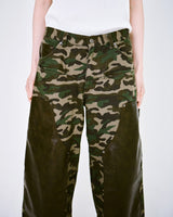 CAMO/Leather Docking Double Knee Baggy Trousersempty)